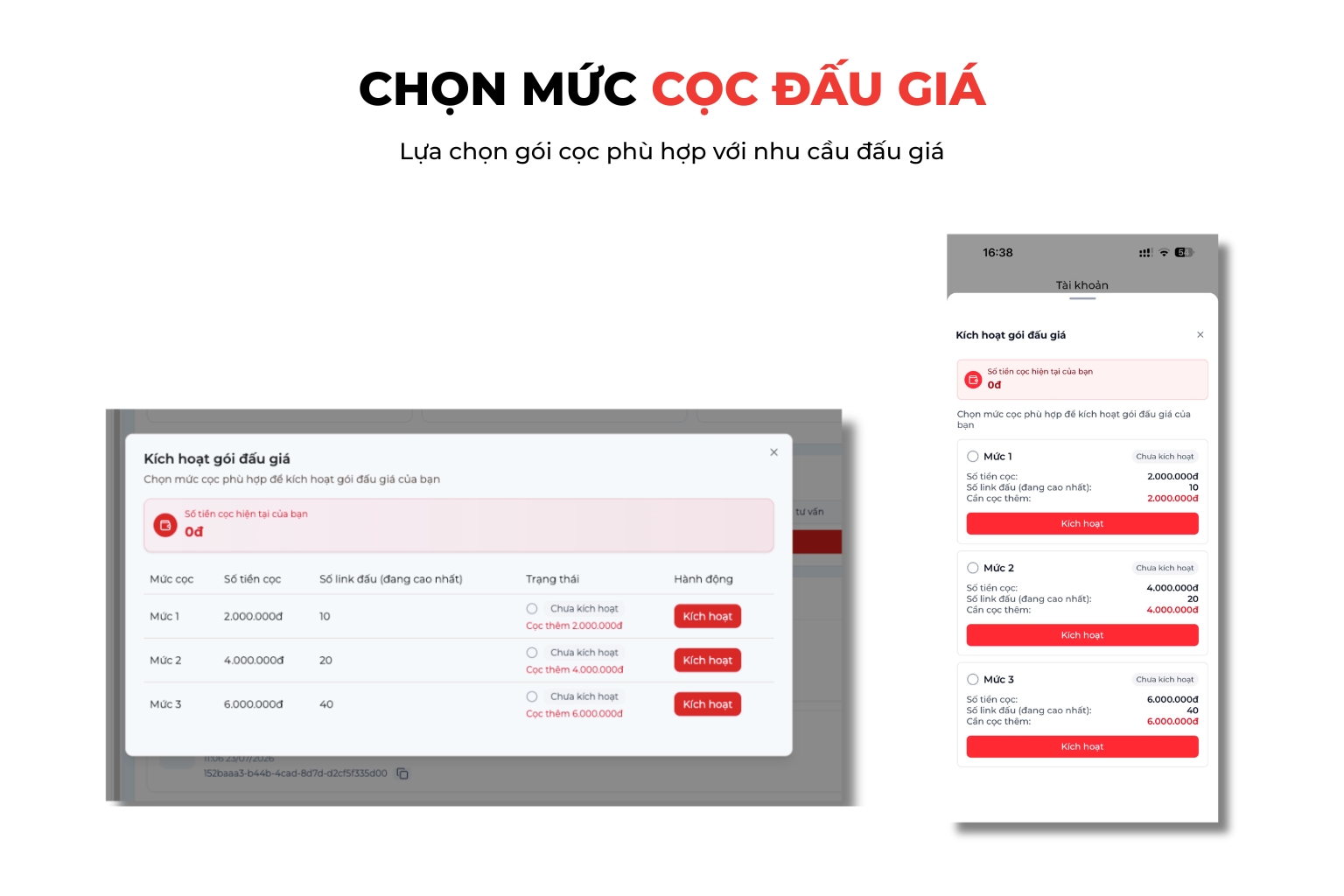 chon muc coc dau gia