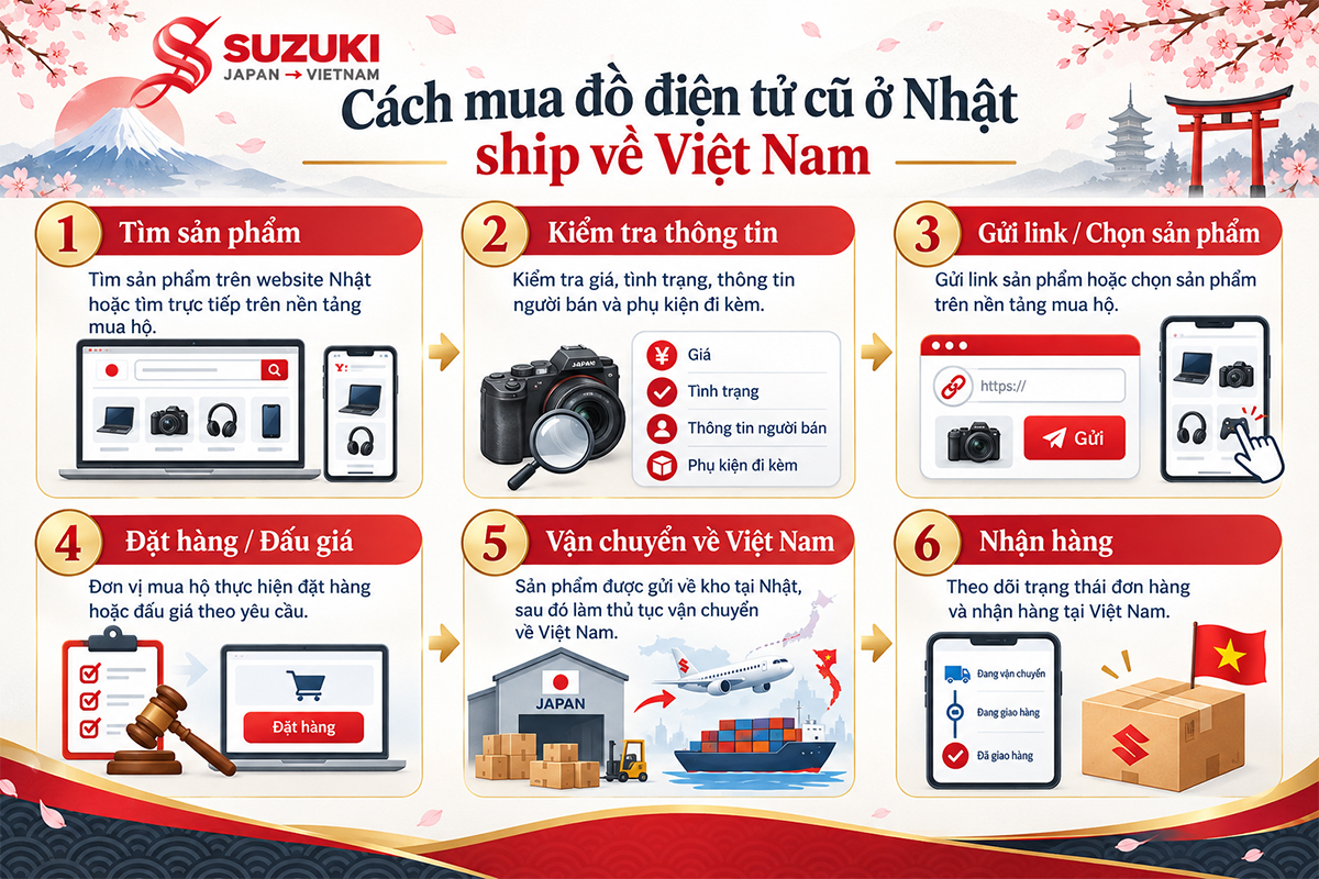 Cách mua đồ điện tử cũ ở Nhật ship về Việt Nam